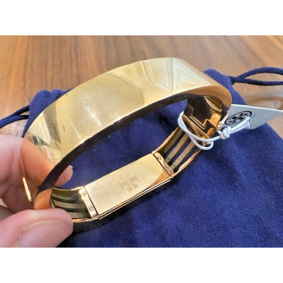 Tory Burch Fitbit Flex Bracelet Bangle – Gold Tone Metal – Geometric Design NEW - Picture 4 of 11